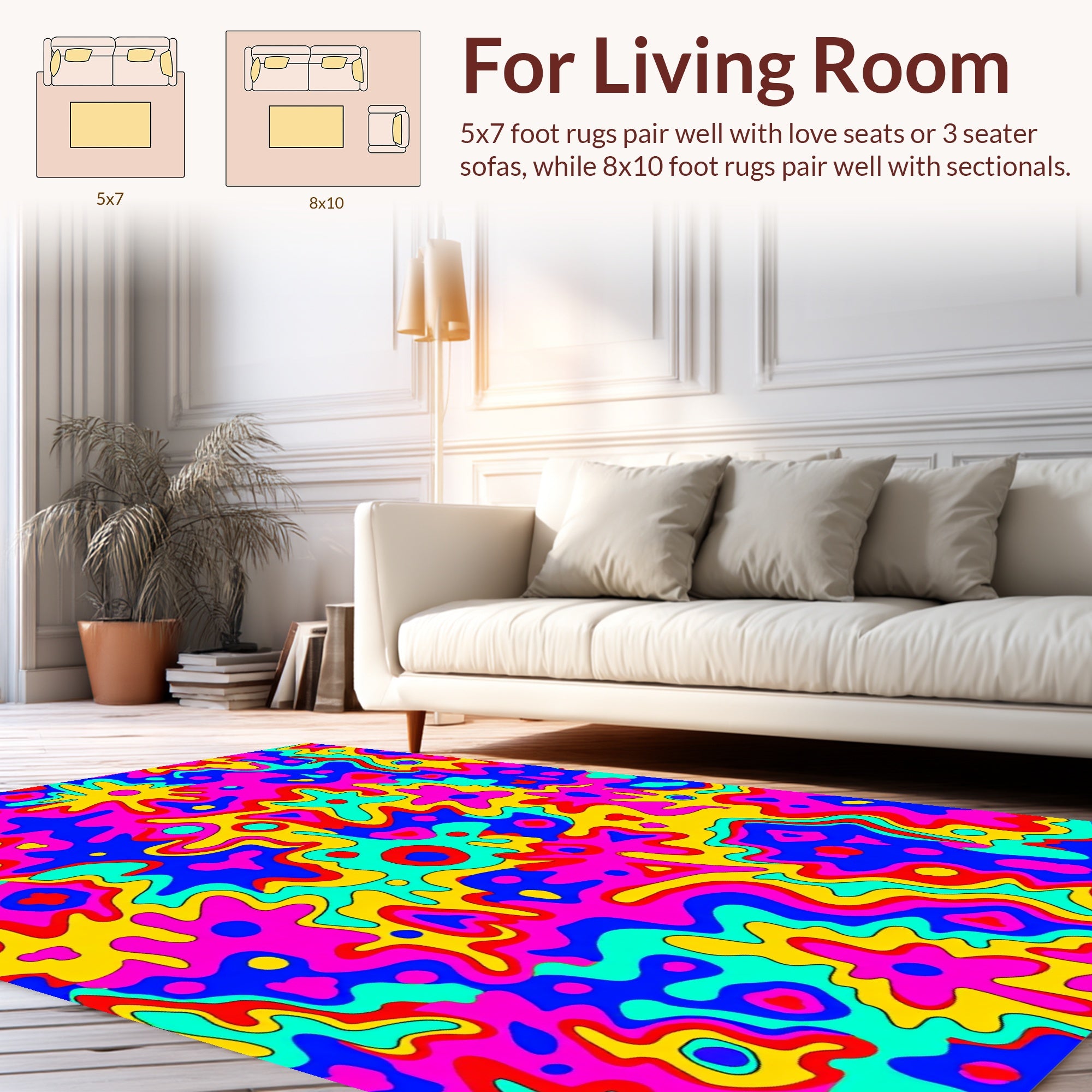 Bold Abstract Blob Pattern Rug