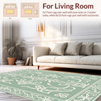 Elegant Vintage Floral Border Rug