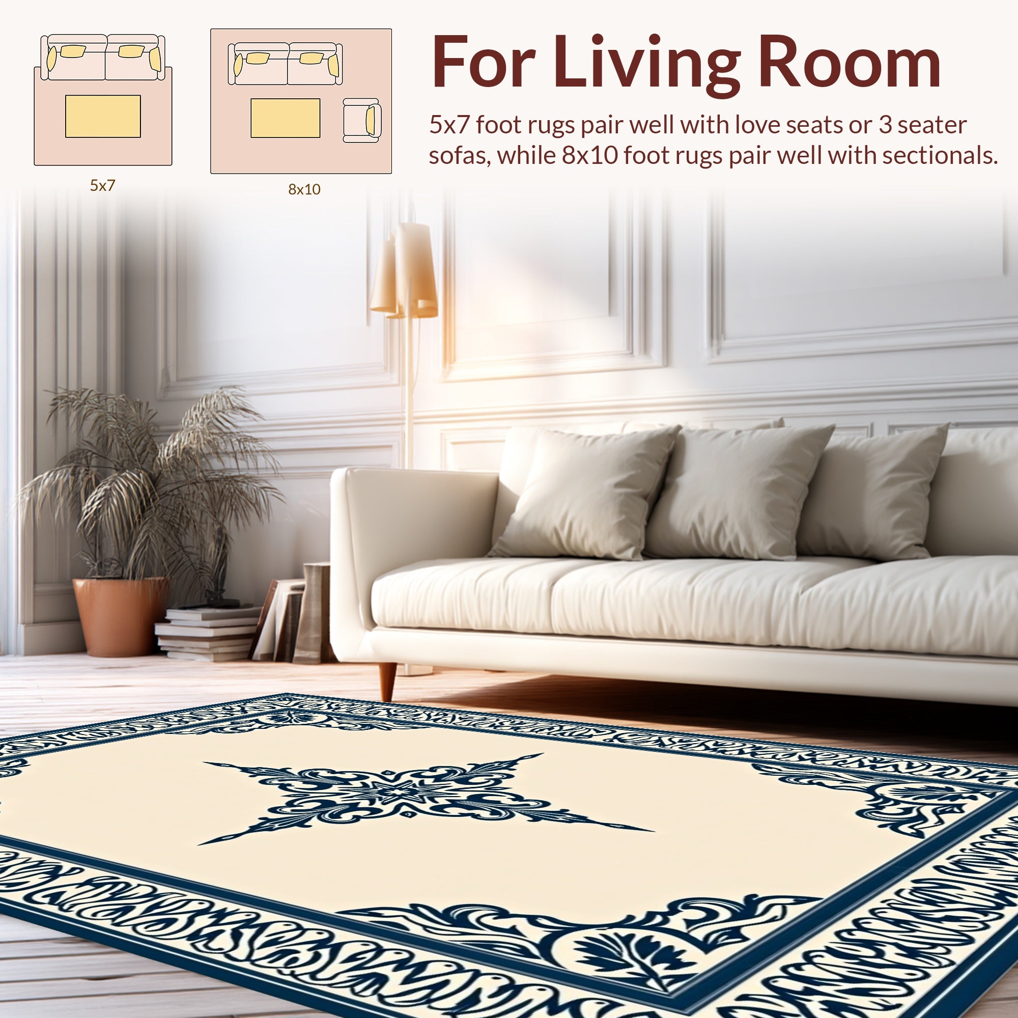 Ornate Floral Border and Center Star Rug