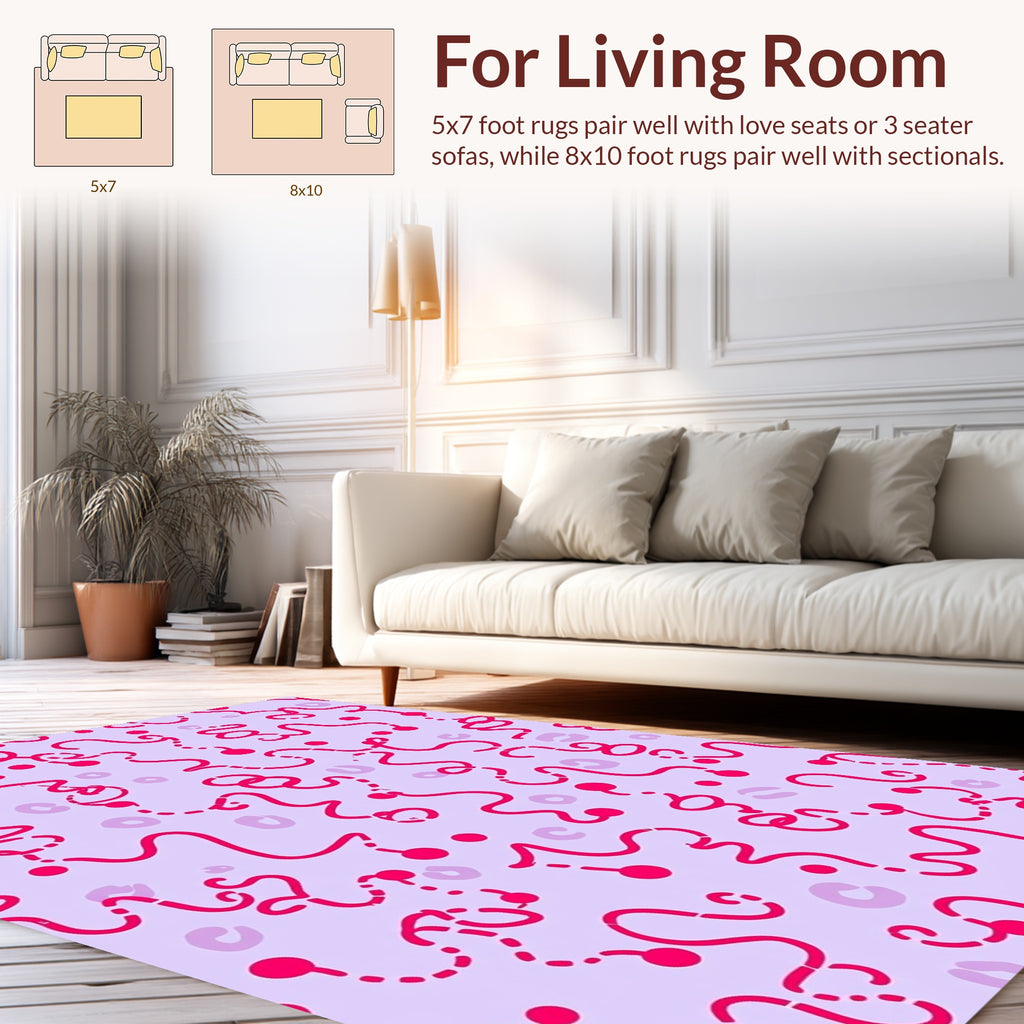 Curlicue Doodle Pattern Rug