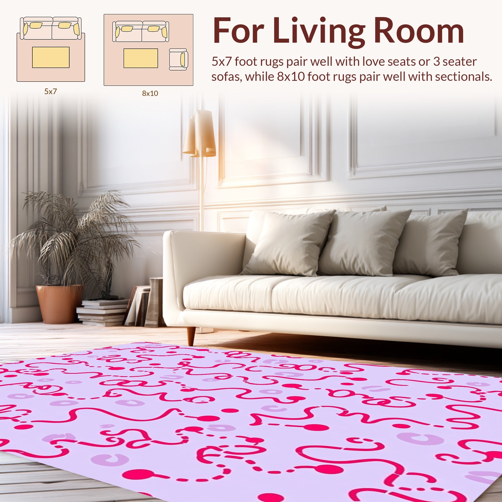 Curlicue Doodle Pattern Rug