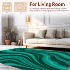 Deep Teal Swirl Abstract Pattern Rug