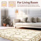 Stylized Organic Patterned Bordered Rug