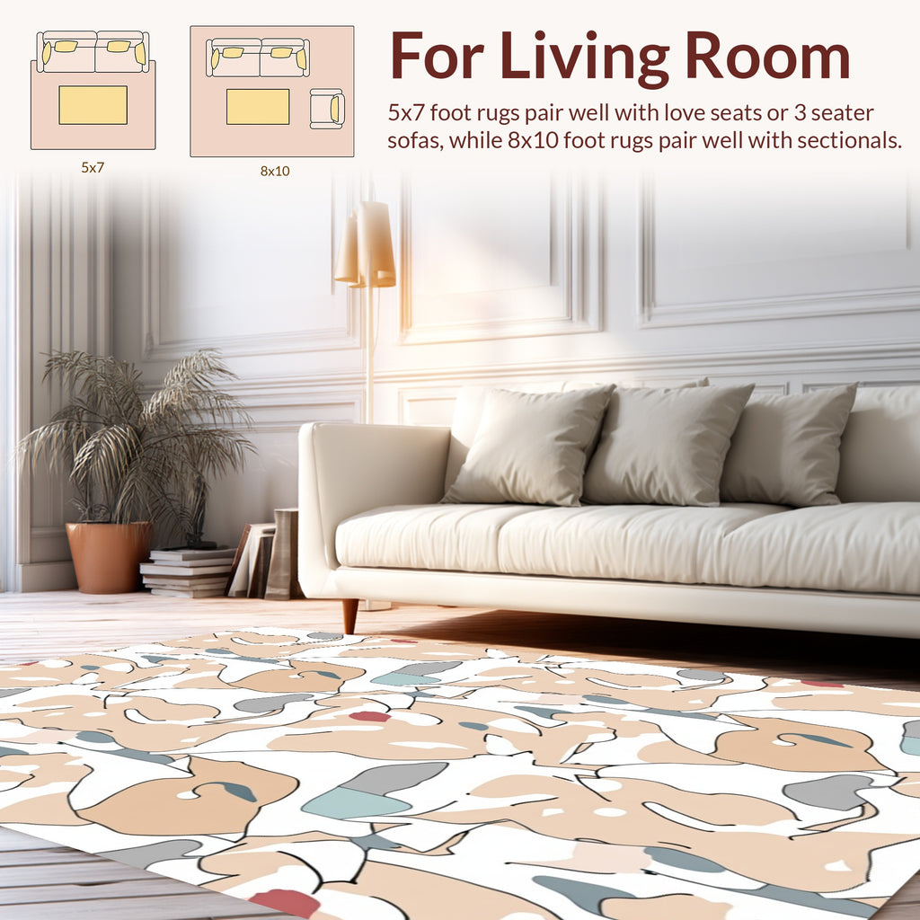 Abstract Organic Shapes Pattern Design Rug