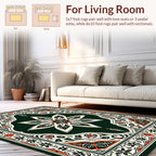Intricate Floral Medallion Border Design Rug