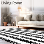 Bold Tire Track Stripe Pattern Rug