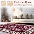 Rich Burgundy Floral Scrollwork Medina Rug