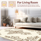 Elegant Scrollwork Floral Pattern Rug