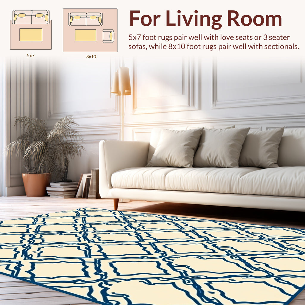 Classic Diamond Lattice Pattern Rug