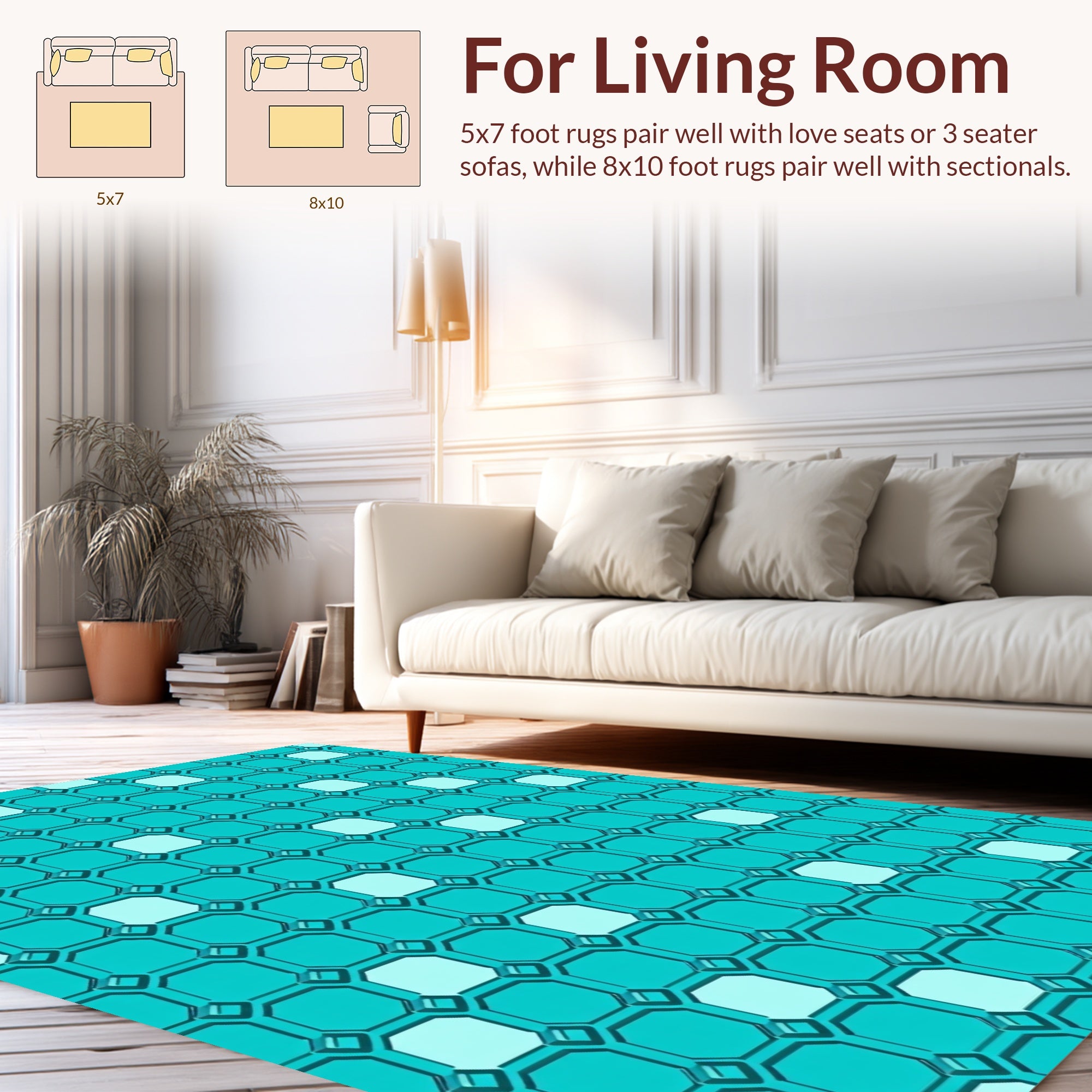 Geometric Grid Pattern Rug