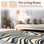Dark Blue Swirl Pattern Textured Rug