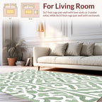 Sage Green Intricate Lattice Pattern Rug