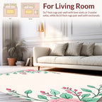 Pink Rose Floral Corner Design Rug