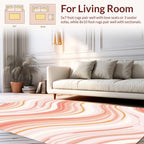 Marbled Wavy Striped Pastel Design Rug