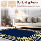 Gold Floral Border Accent Rug