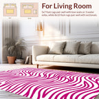 Vibrant Pink Wavy Stripes Pattern Rug