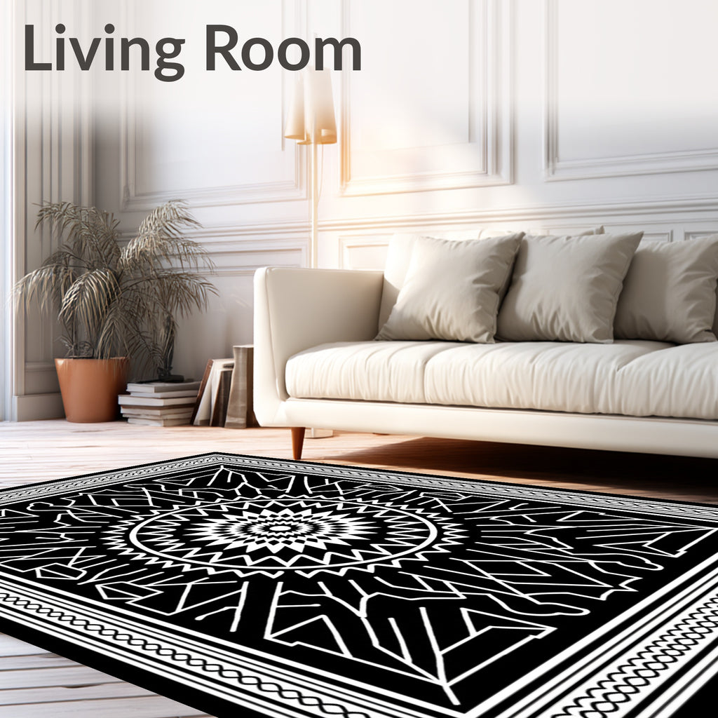 Geometric Sunburst Pattern Rug