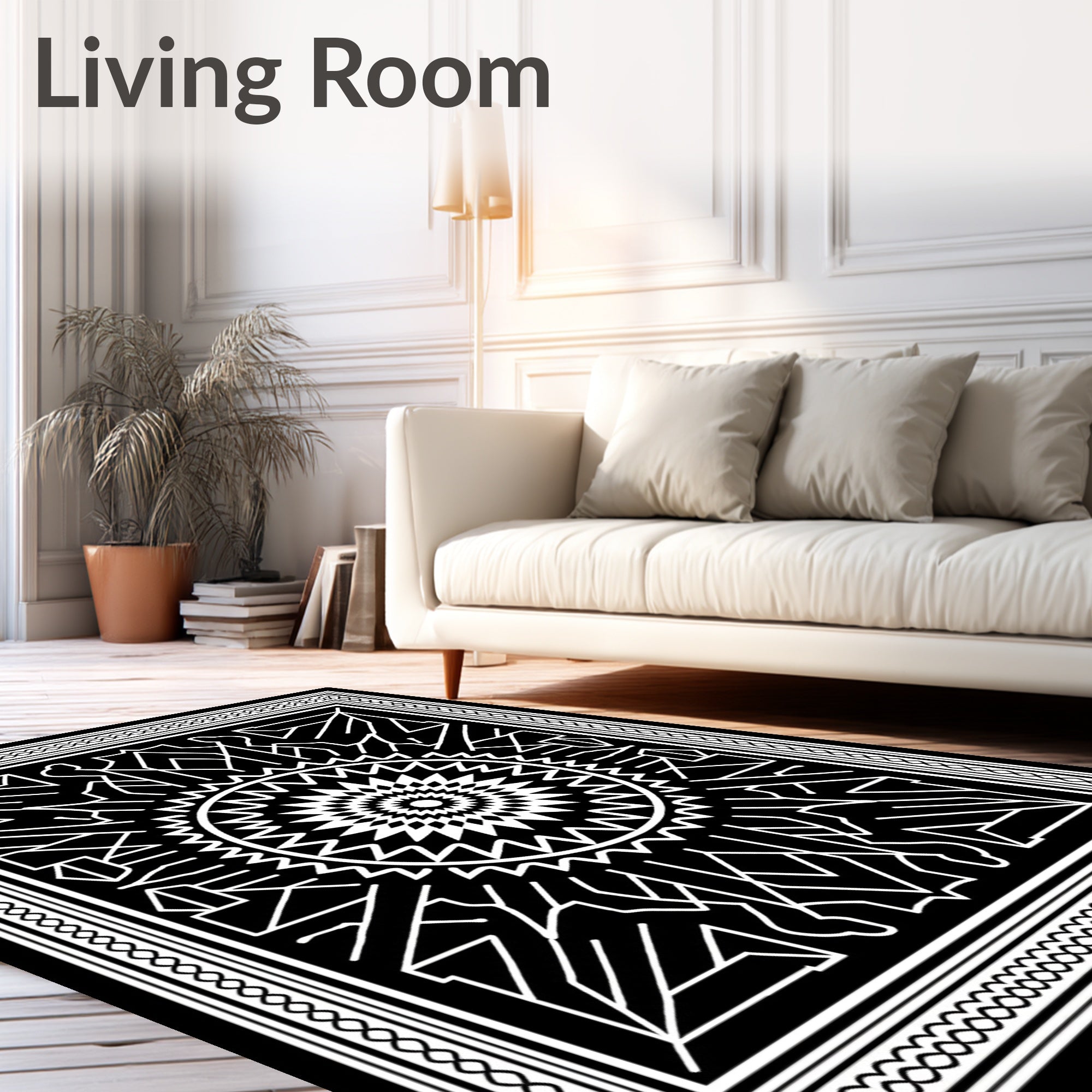 Geometric Sunburst Pattern Rug