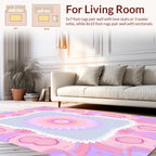 Pastel Pink Purple Floral Mandala Rug