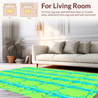 Abstract Geometric Neon Design Rug
