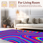 Vibrant Swirl Neon Abstract Pattern Rug