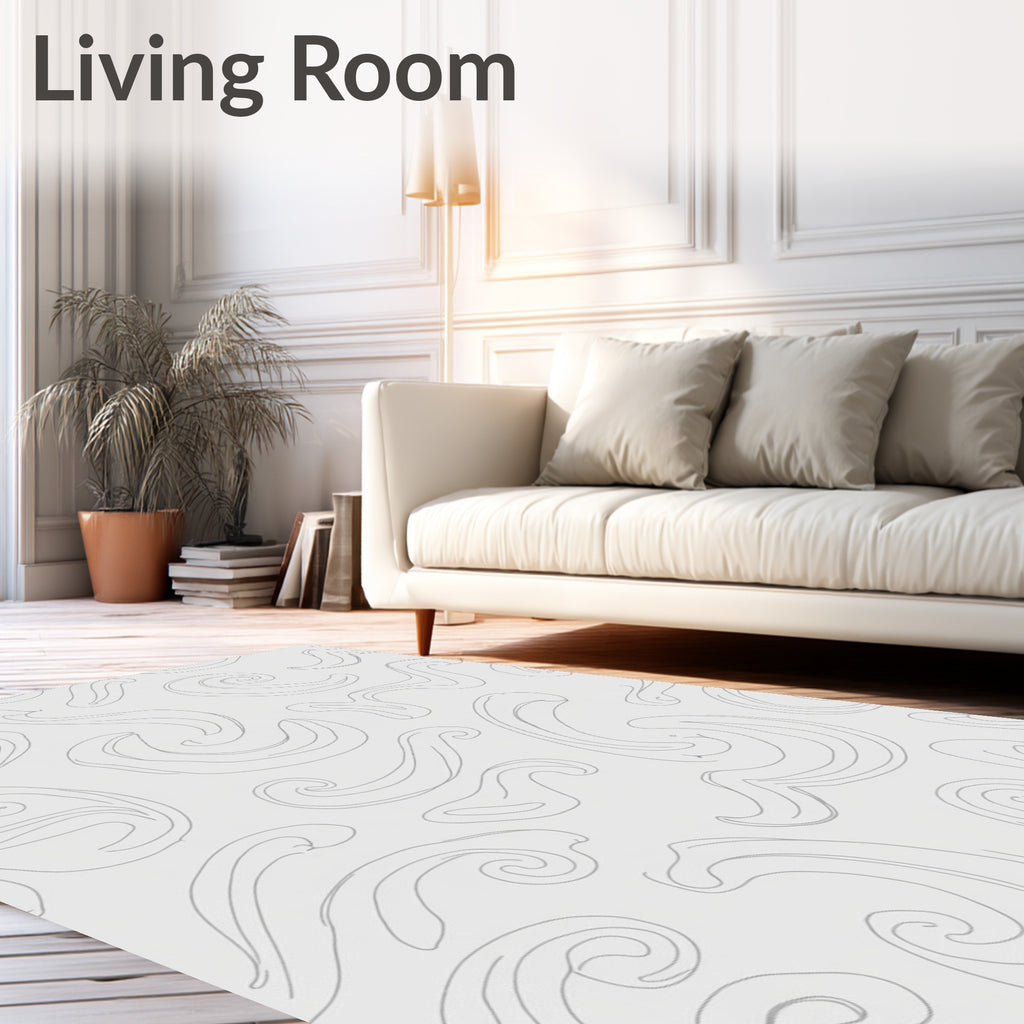 Minimalist Swirl Abstract Pattern Rug