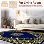Ornate Yellow Floral Star Border Rug