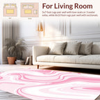 Abstract Pink Swirl Fluid Pattern Rug