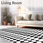 Monochrome Geometric Gradient Pattern Rug