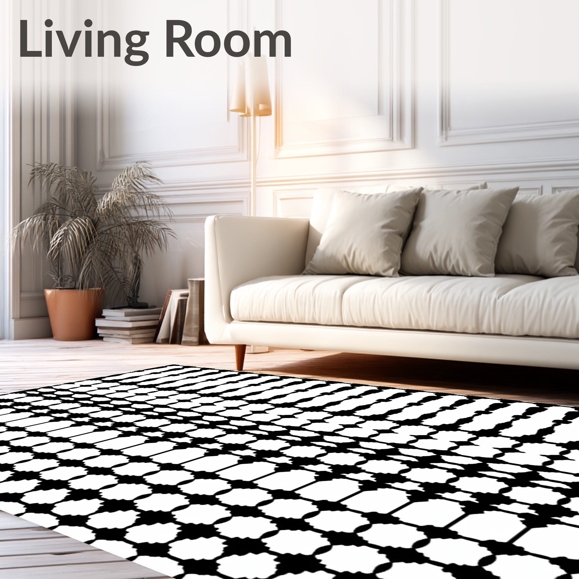 Monochrome Geometric Gradient Pattern Rug