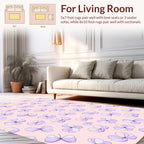 Lavender Lilac Floral Print Rug