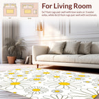 Daisy Floral Pattern With Yellow Centers Rug