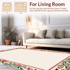 Floral Vine Patterned Border Design Rug