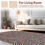 Abstract Red Orange Wavy Lines Rug