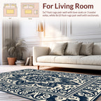 Elaborate Scrollwork Medallion Design Rug