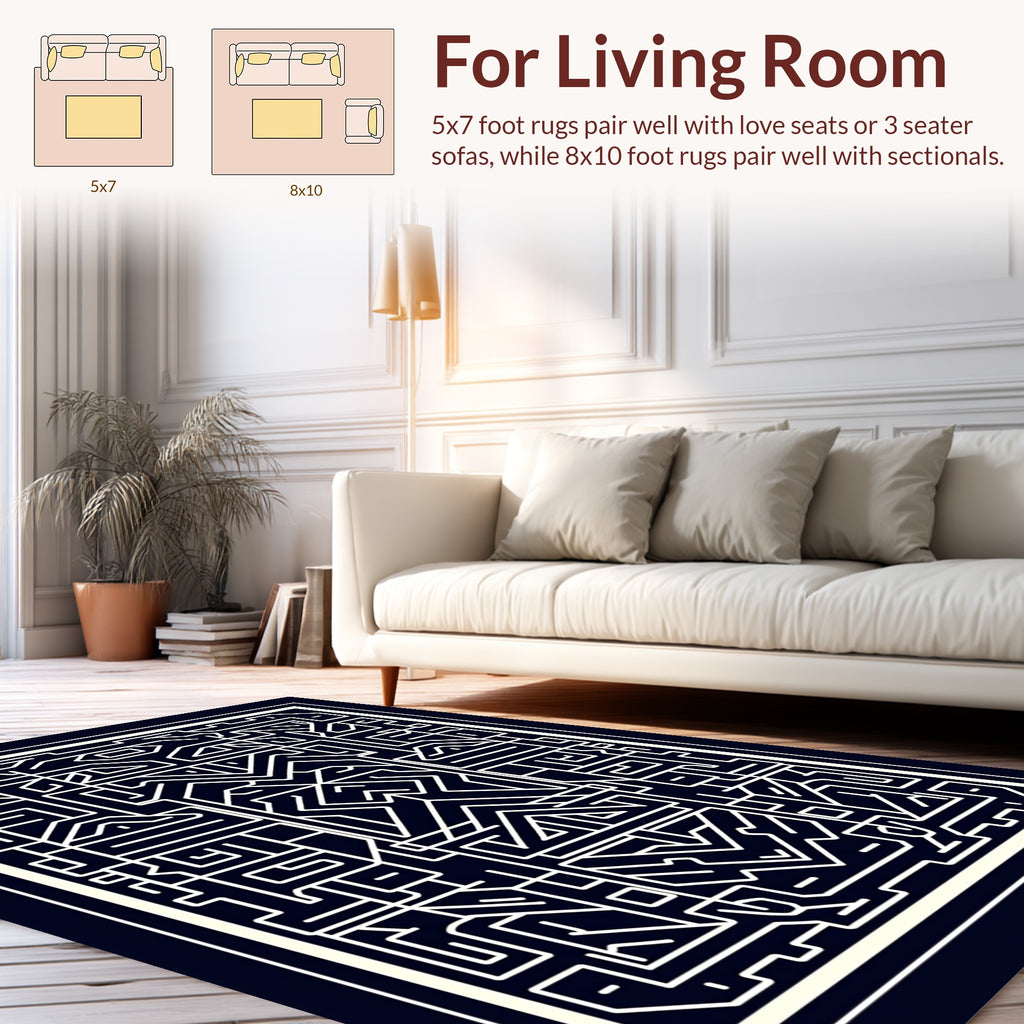 Abstract Geometric Linear Pattern Rug