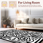 Monochromatic floral intricate design pattern Rug