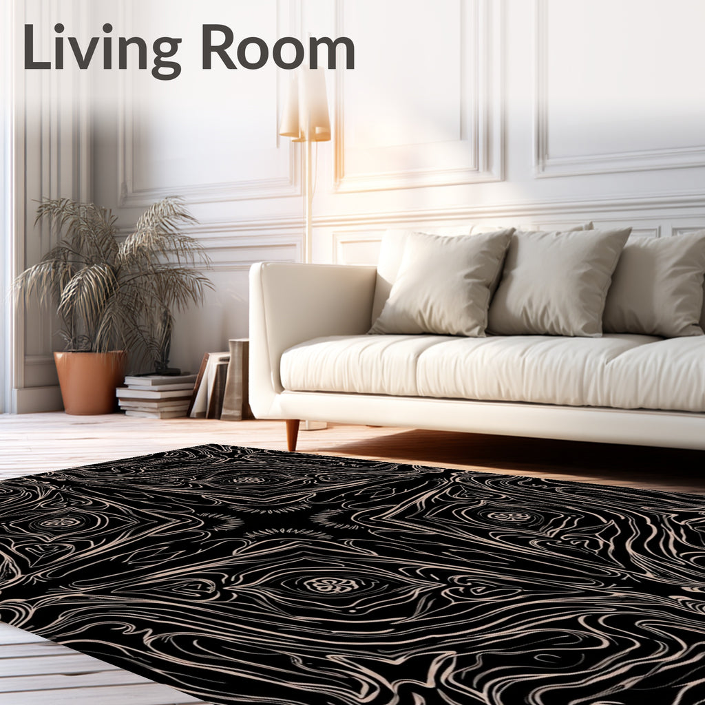 Abstract Organic Swirls Pattern Rug
