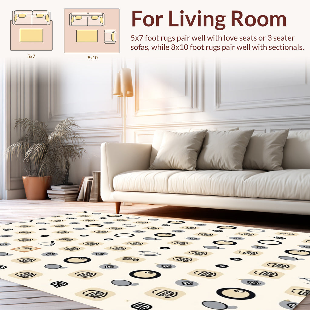 Abstract Iconography Geometric Pattern Rug