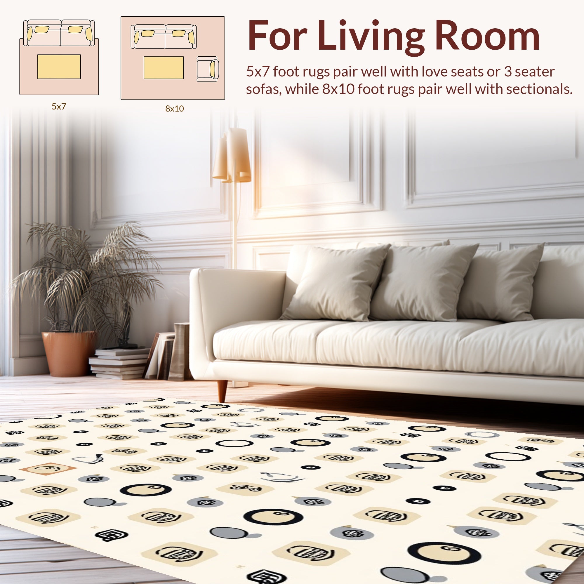Abstract Iconography Geometric Pattern Rug