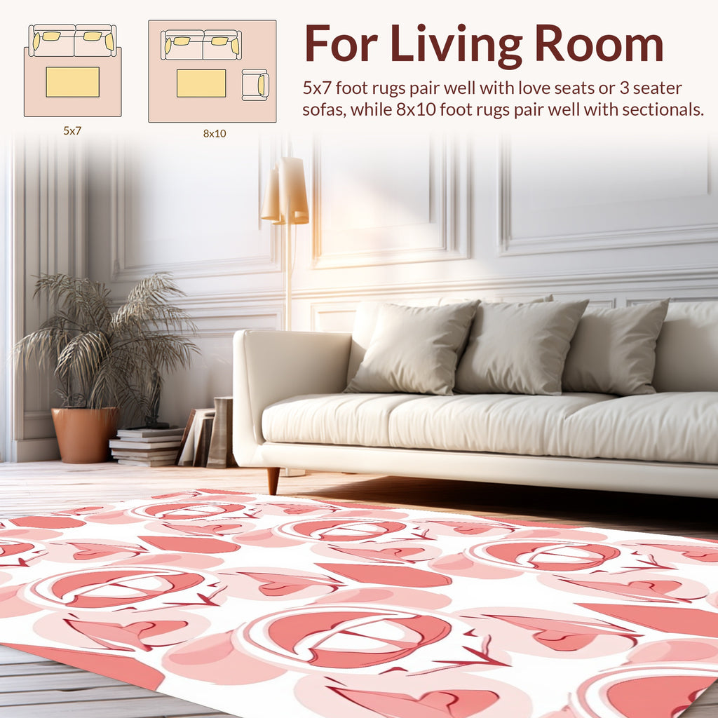 Mid-Century Abstract Coral Pattern Rug