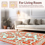 Ornate Floral Symmetry Design Rug