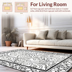 Elegant Scrollwork Floral Pattern Rug