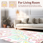 Soft Pastel Floral Swirl Pattern Rug