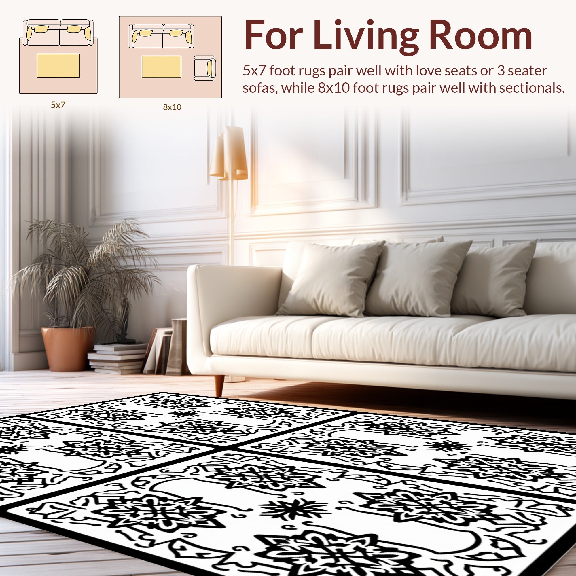 Ornate Floral Medallion Pattern Rug