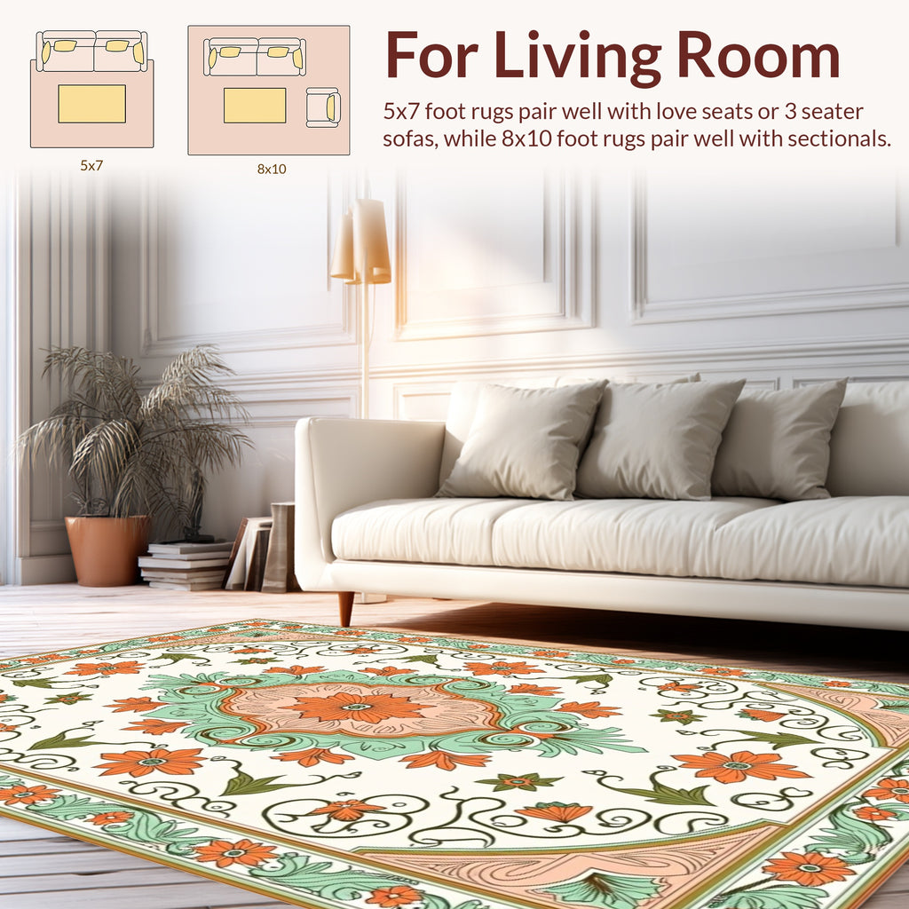 Ornate Floral Scrollwork Rug