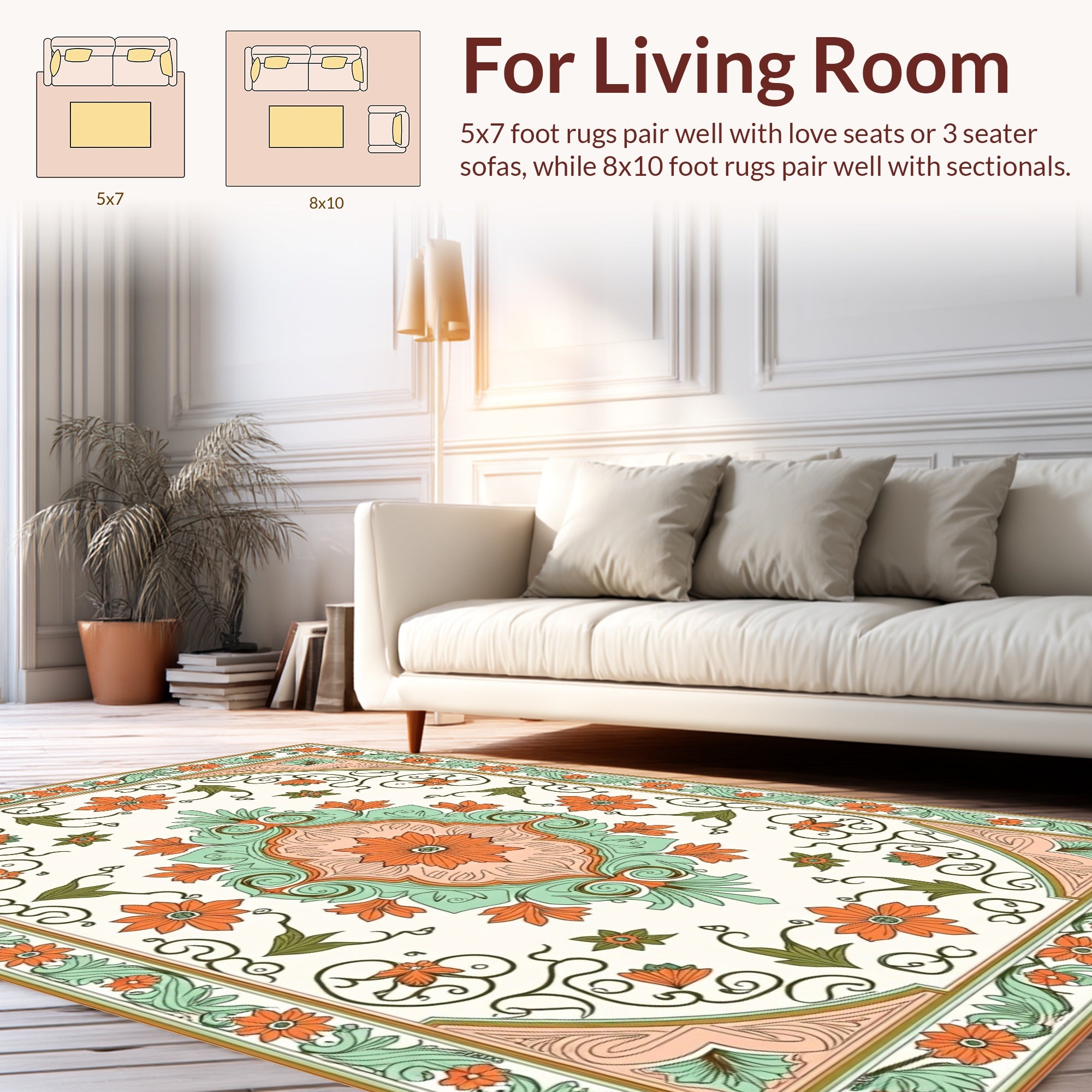 Ornate Floral Scrollwork Rug