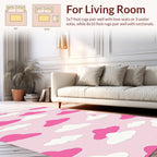 Pink White Cloud Pattern Design Rug