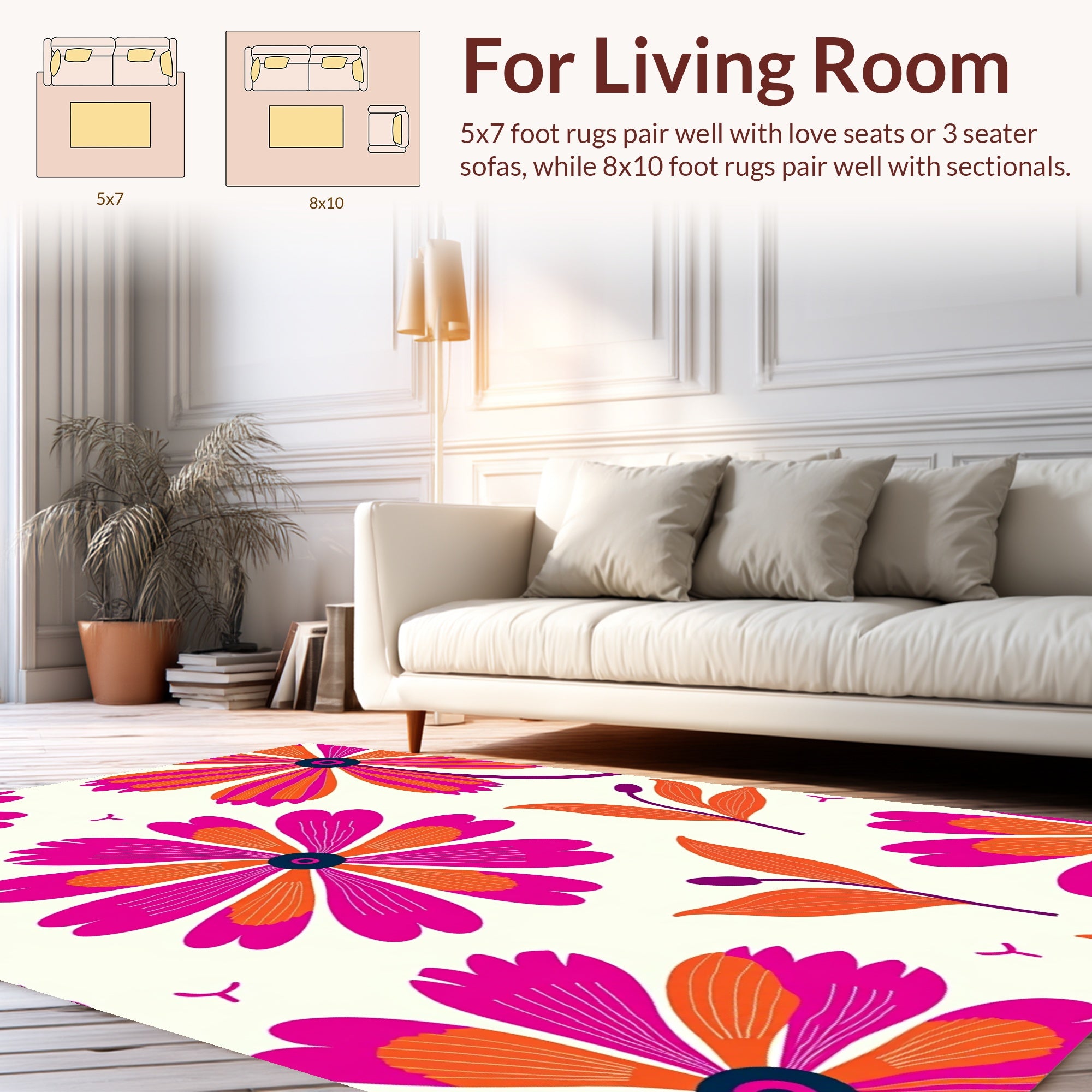 Bold Floral Pattern Design Rug