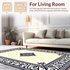 Classic Dark Blue Decorative Frame Rug